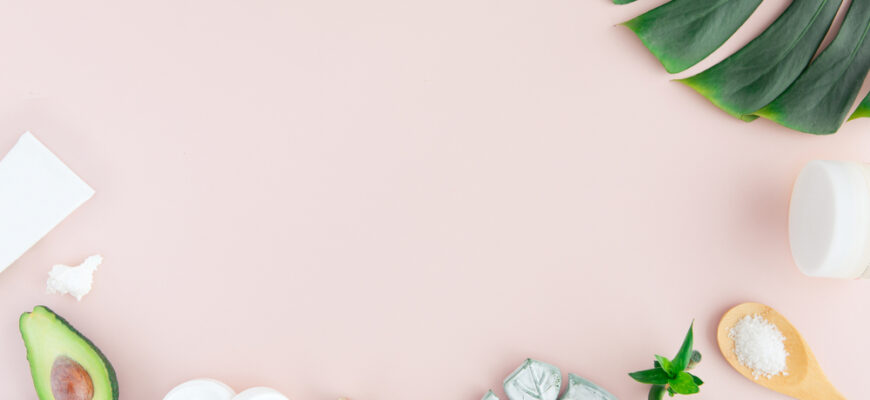 Flatlay,Of,Spa,Cosmetic,With,Bamboo,,Salt,For,Bath,,Cream